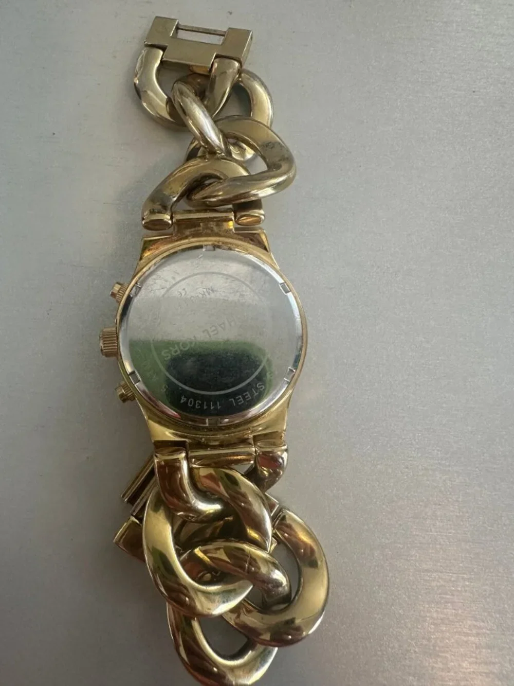 Michael Kors Gold-Tone Watch with Chain Link Bracelet